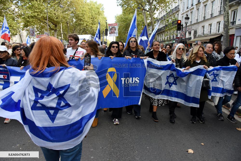 The Tous 7 Octobre Association Organizes A March For Hostages Held By Hamas - Paris