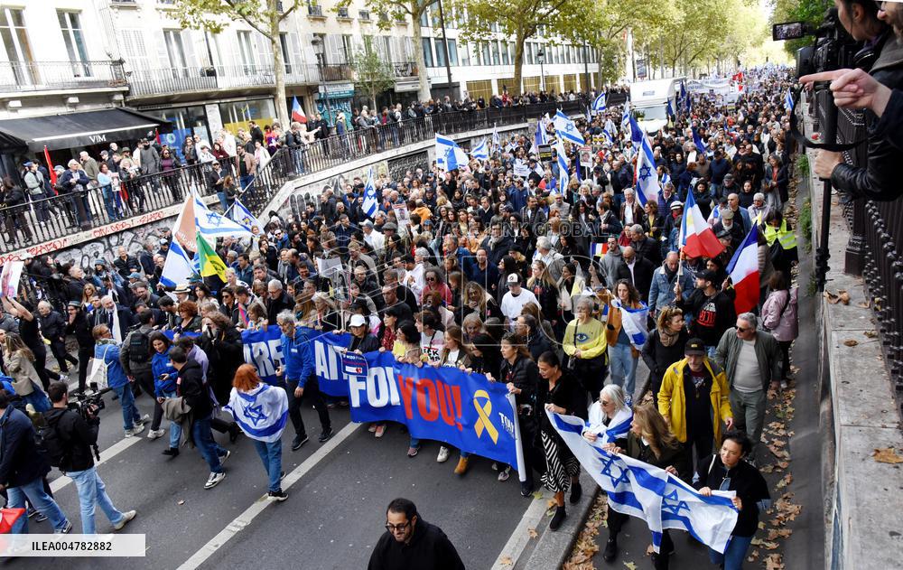 The Tous 7 Octobre Association Organizes A March For Hostages Held By Hamas - Paris