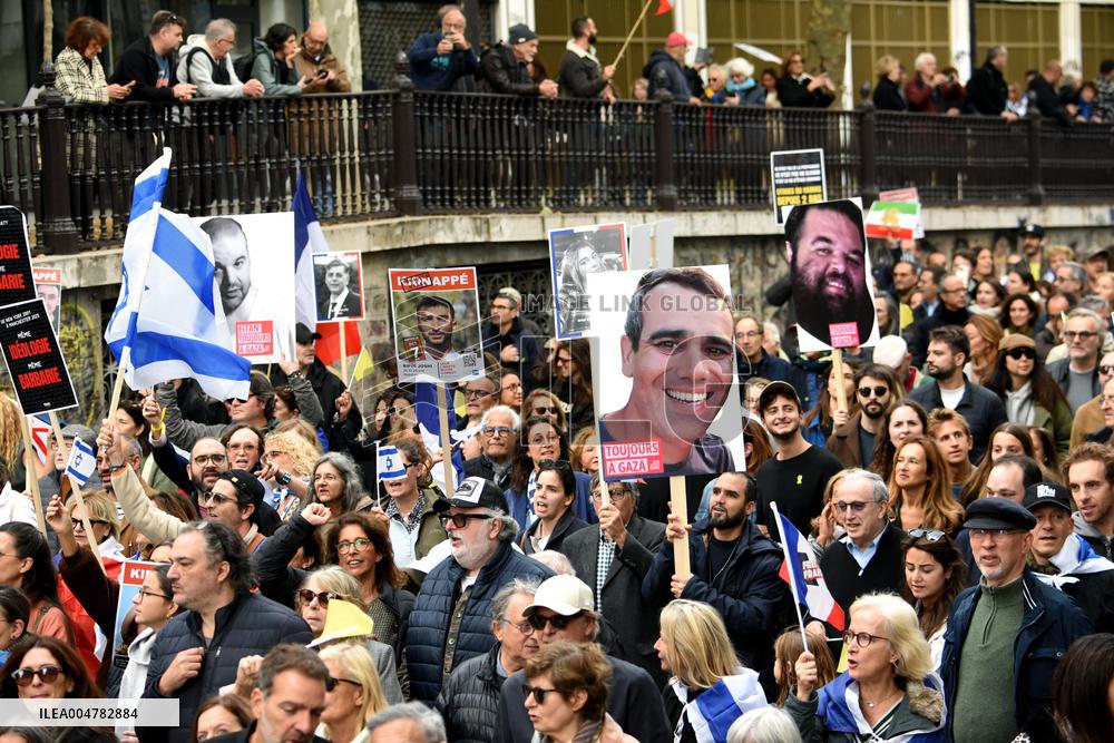 The Tous 7 Octobre Association Organizes A March For Hostages Held By Hamas - Paris