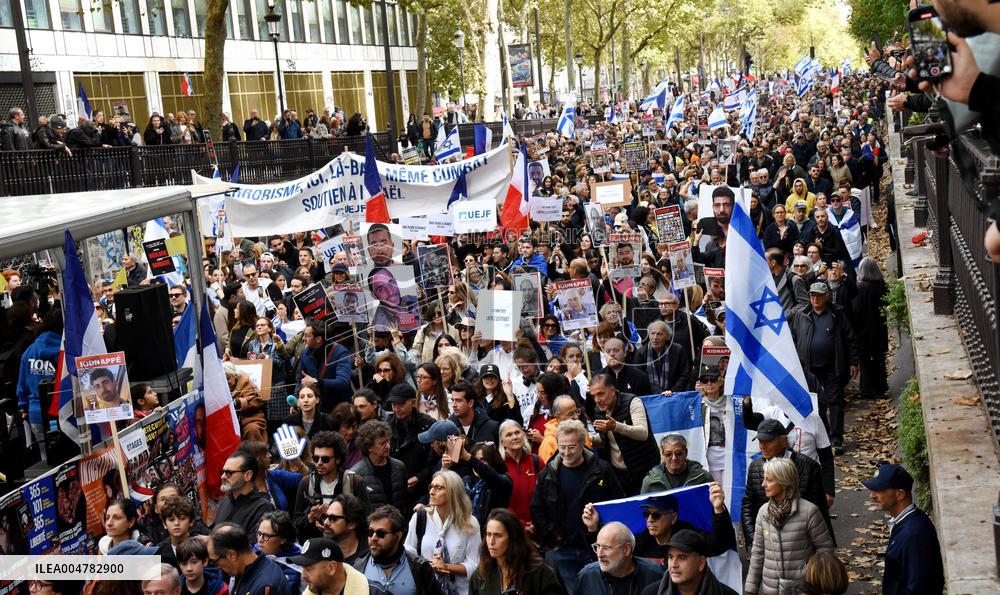 The Tous 7 Octobre Association Organizes A March For Hostages Held By Hamas - Paris