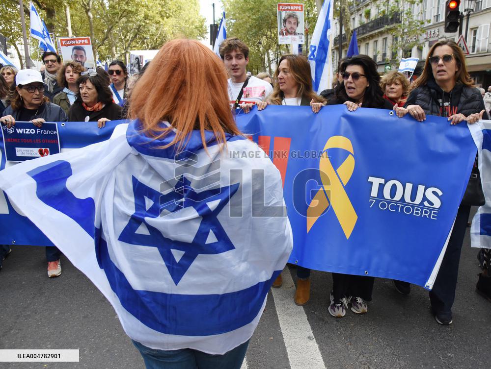 The Tous 7 Octobre Association Organizes A March For Hostages Held By Hamas - Paris