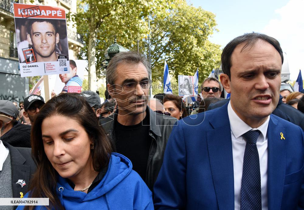 The Tous 7 Octobre Association Organizes A March For Hostages Held By Hamas - Paris