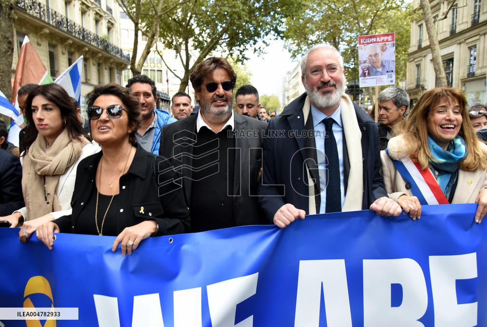 The Tous 7 Octobre Association Organizes A March For Hostages Held By Hamas - Paris