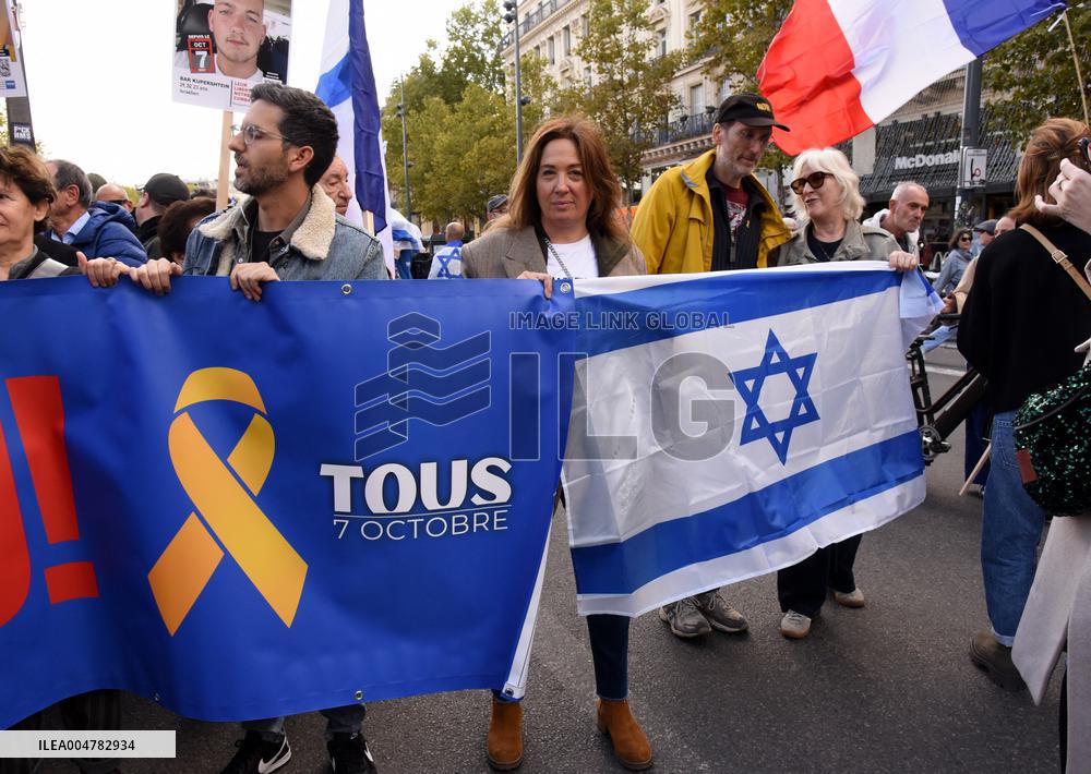 The Tous 7 Octobre Association Organizes A March For Hostages Held By Hamas - Paris