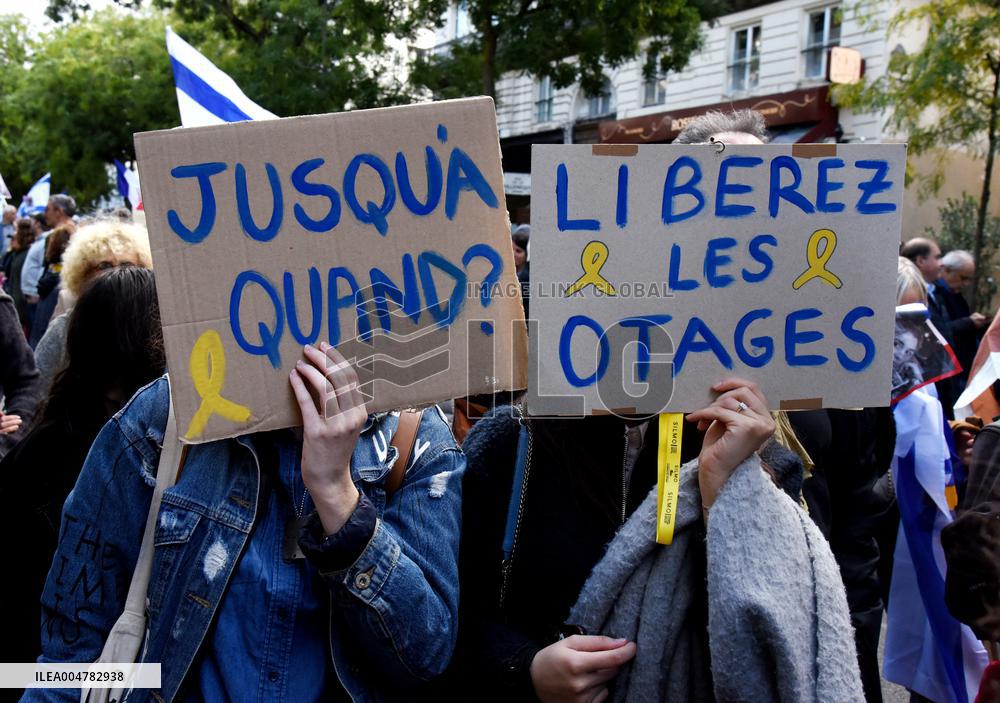 The Tous 7 Octobre Association Organizes A March For Hostages Held By Hamas - Paris