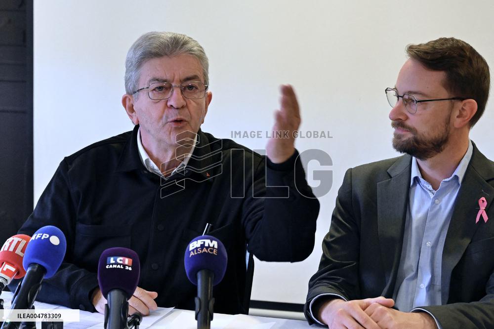 Jean Luc Melenchon And Emmanuel Fernandes LFI - Strasbourg