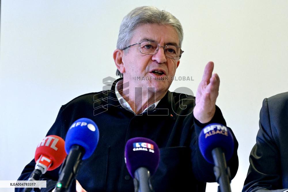 Jean Luc Melenchon And Emmanuel Fernandes LFI - Strasbourg