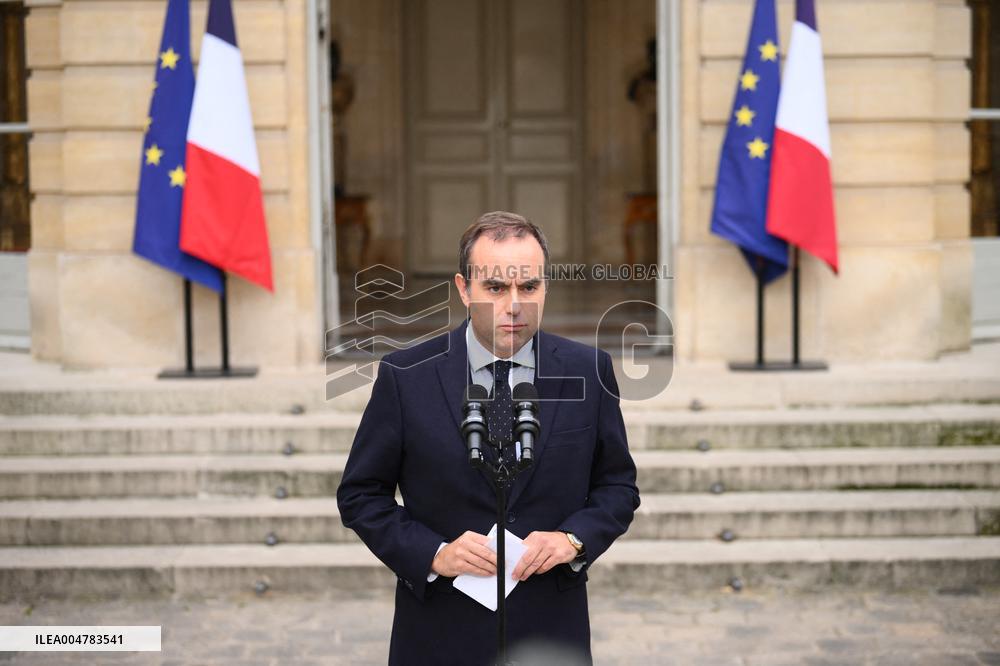 Statement by French Outgoing Prime Minister Sebastien Lecornu After Resignation - Paris