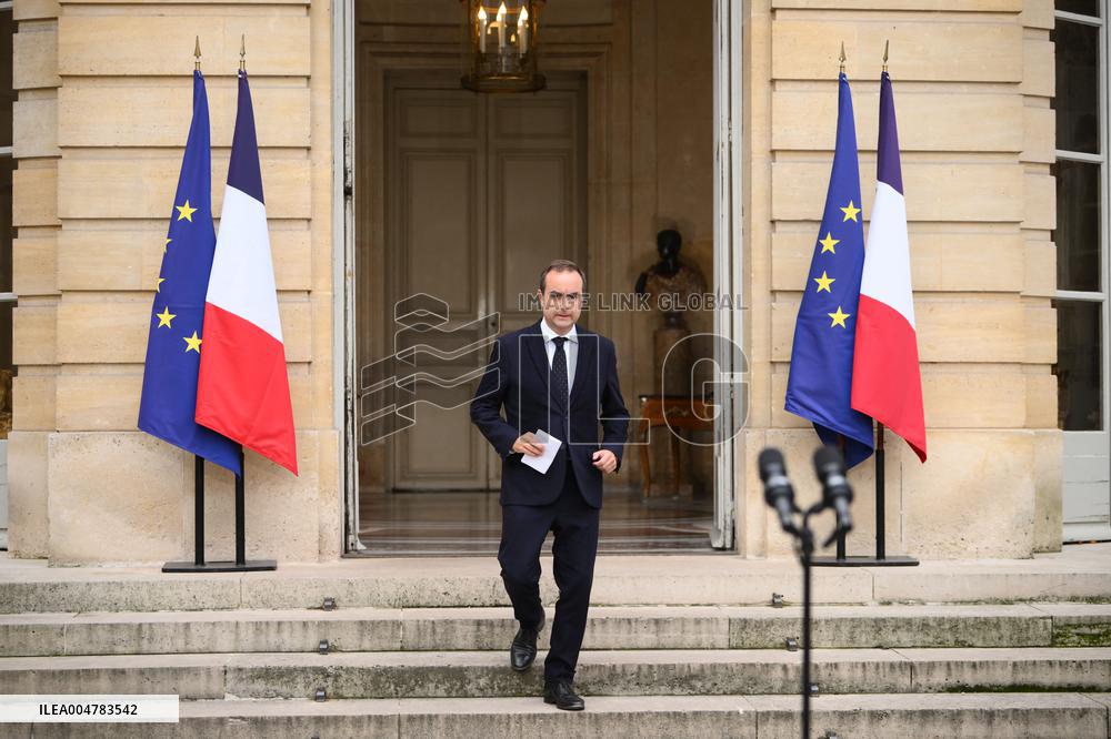 Statement by French Outgoing Prime Minister Sebastien Lecornu After Resignation - Paris
