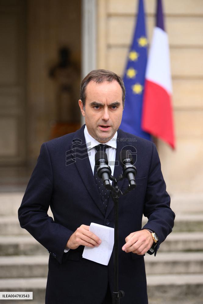 Statement by French Outgoing Prime Minister Sebastien Lecornu After Resignation - Paris