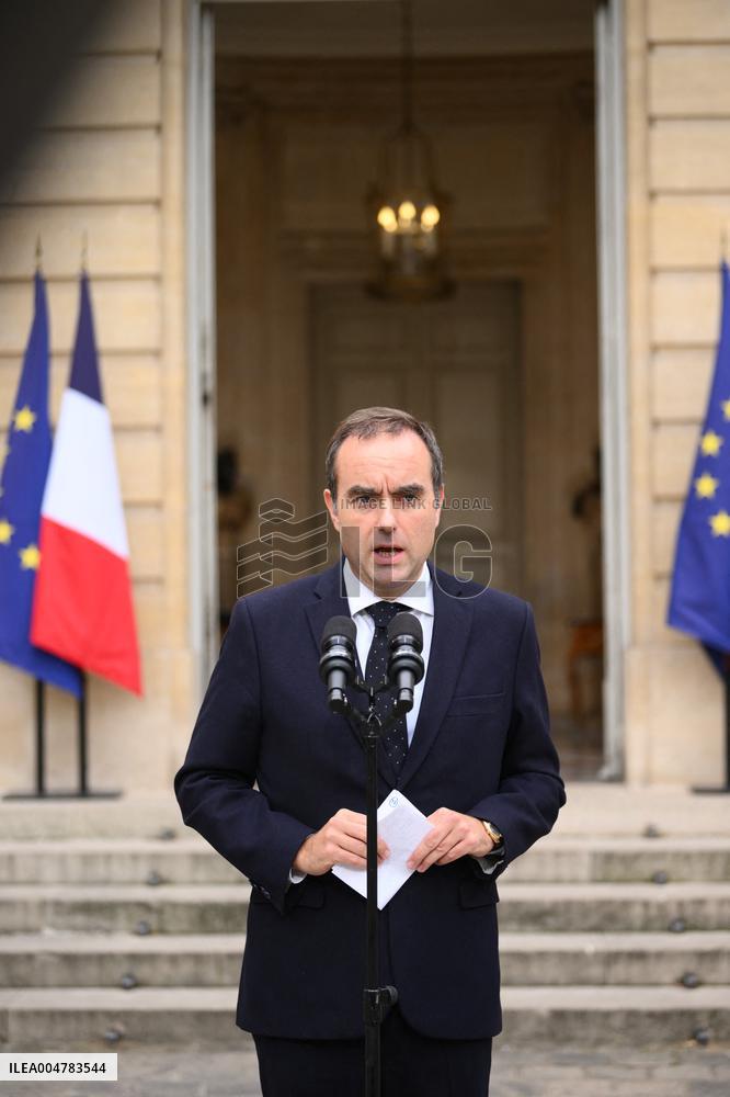 Statement by French Outgoing Prime Minister Sebastien Lecornu After Resignation - Paris