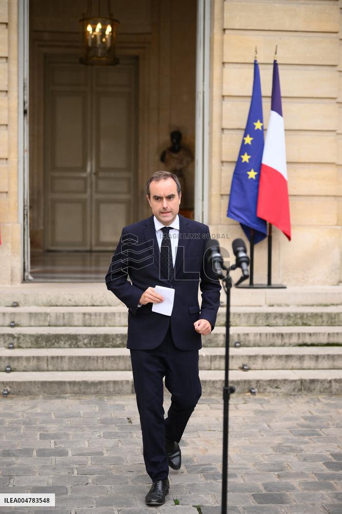 Statement by French Outgoing Prime Minister Sebastien Lecornu After Resignation - Paris