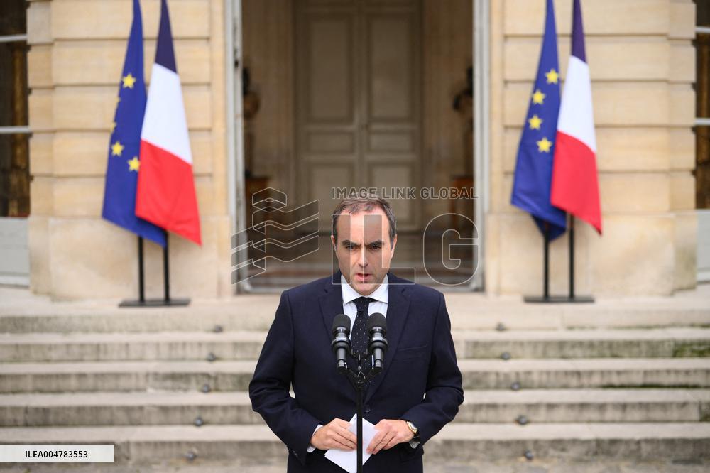 Statement by French Outgoing Prime Minister Sebastien Lecornu After Resignation - Paris