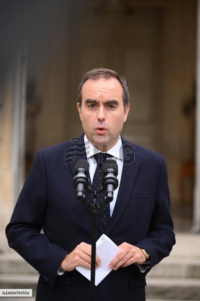 Statement by French Outgoing Prime Minister Sebastien Lecornu After Resignation - Paris