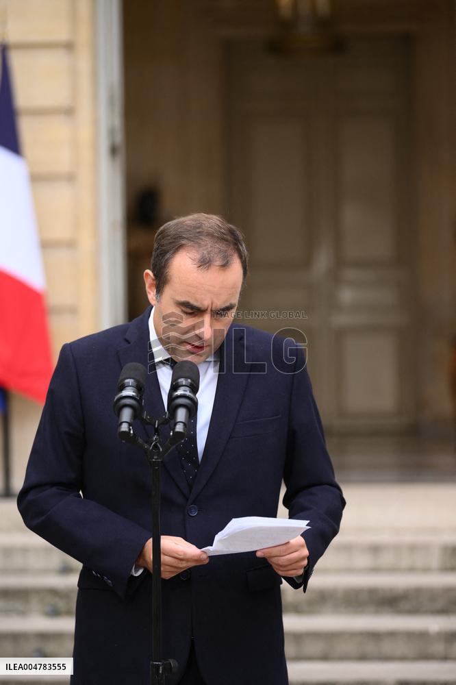 Statement by French Outgoing Prime Minister Sebastien Lecornu After Resignation - Paris