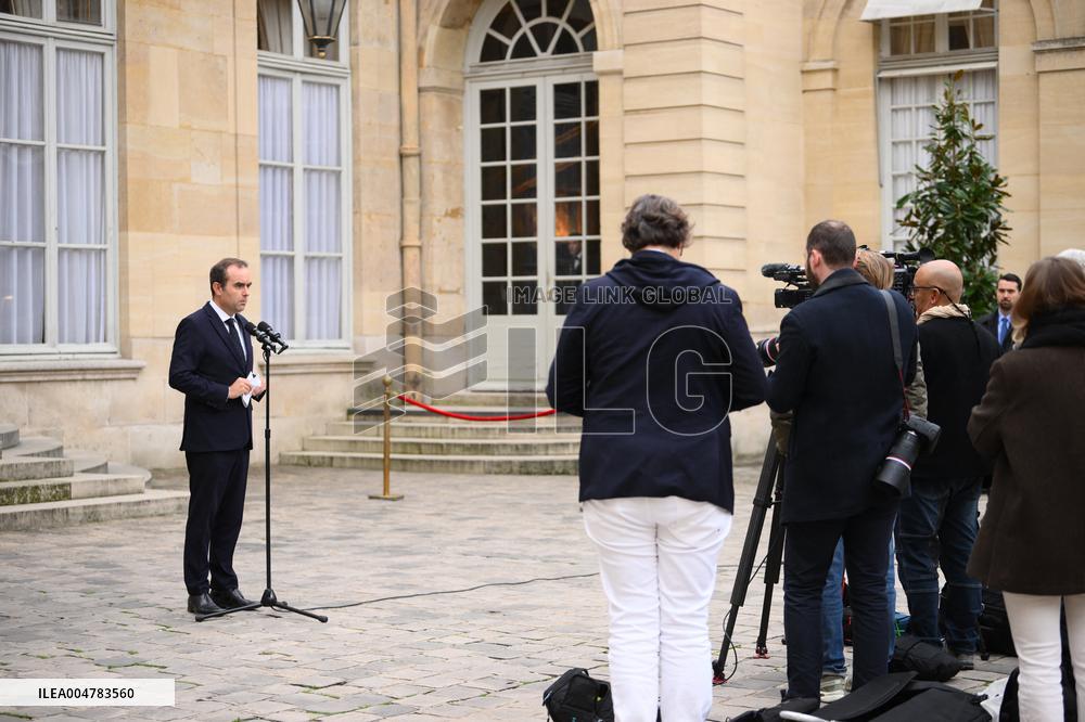 Statement by French Outgoing Prime Minister Sebastien Lecornu After Resignation - Paris