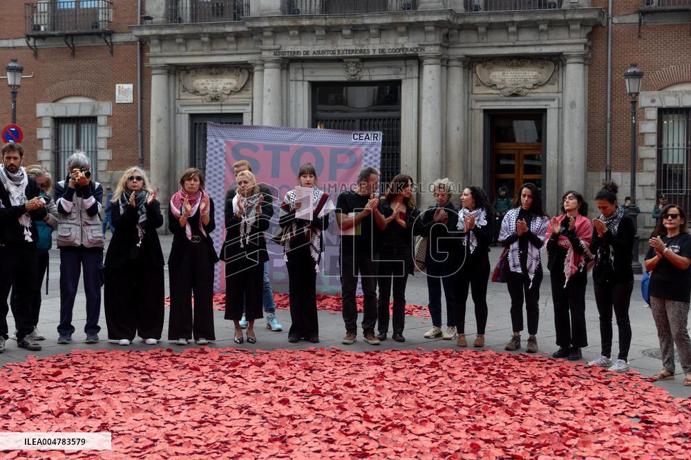 CEAR Marks Anniversary Of Gaza Violence In Madrid - Spain