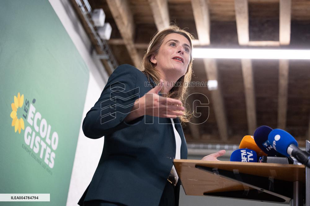 Marine Tondelier gives a press conference - Paris
