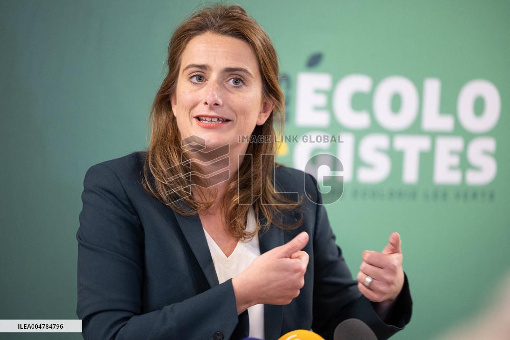 Marine Tondelier gives a press conference - Paris