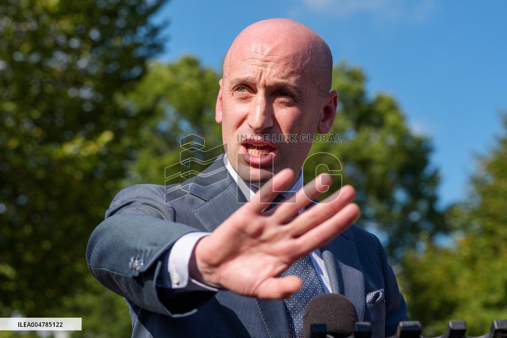 Stephen Miller Speaks to Media outside White House