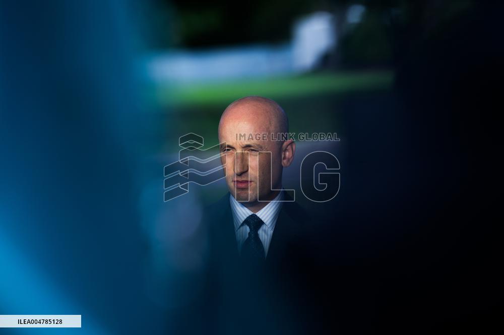 Stephen Miller Speaks to Media outside White House