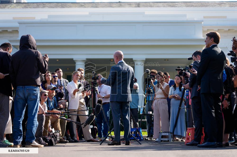 Stephen Miller Speaks to Media outside White House