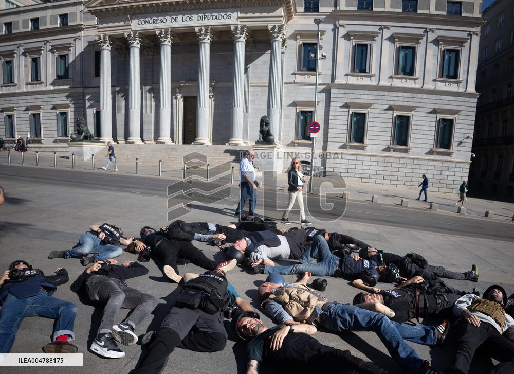 Photojournalists Protest In Madrid - Spain