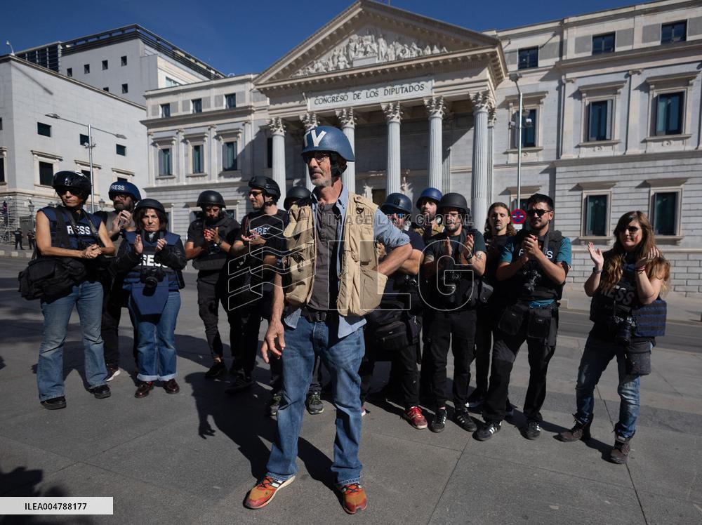 Photojournalists Protest In Madrid - Spain