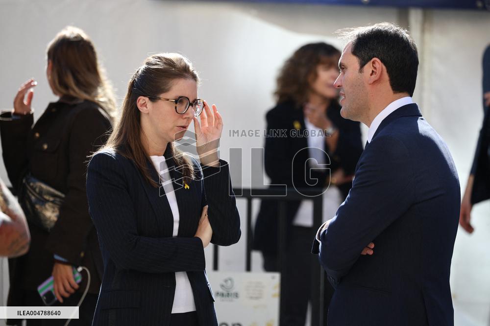 Sebastien Lecornu at Tribute Exhibition to The Victims of The October 7 Attacks - Paris