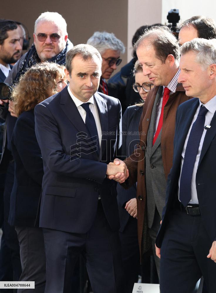 Sebastien Lecornu at Tribute Exhibition to The Victims of The October 7 Attacks - Paris