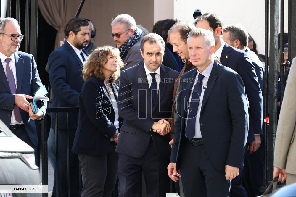 Sebastien Lecornu at Tribute Exhibition to The Victims of The October 7 Attacks - Paris