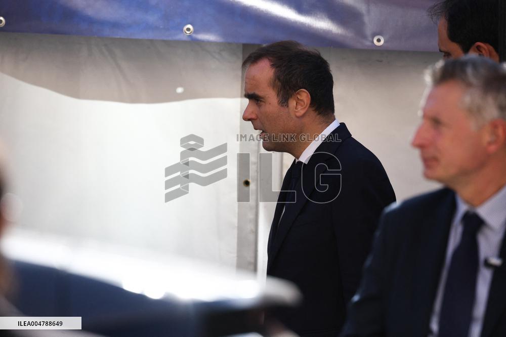 Sebastien Lecornu at Tribute Exhibition to The Victims of The October 7 Attacks - Paris