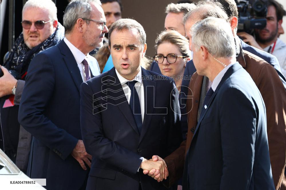 Sebastien Lecornu at Tribute Exhibition to The Victims of The October 7 Attacks - Paris