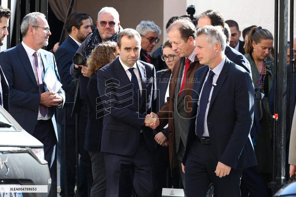 Sebastien Lecornu at Tribute Exhibition to The Victims of The October 7 Attacks - Paris