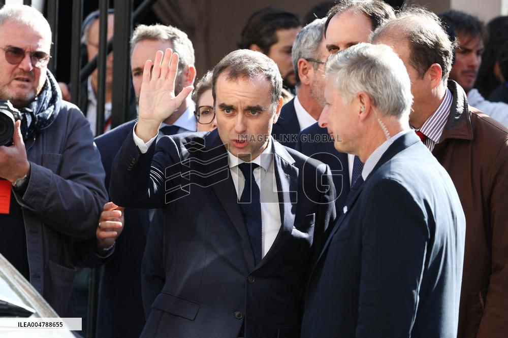 Sebastien Lecornu at Tribute Exhibition to The Victims of The October 7 Attacks - Paris