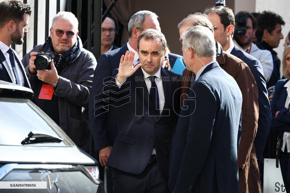 Sebastien Lecornu at Tribute Exhibition to The Victims of The October 7 Attacks - Paris