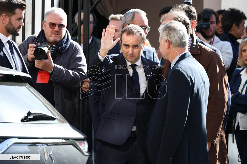 Sebastien Lecornu at Tribute Exhibition to The Victims of The October 7 Attacks - Paris