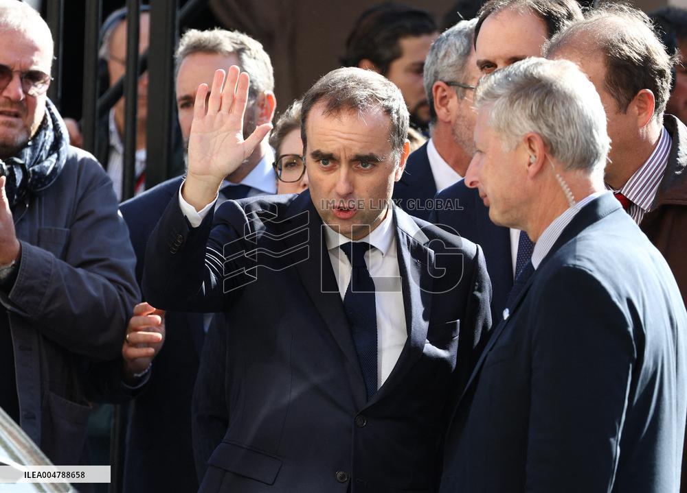 Sebastien Lecornu at Tribute Exhibition to The Victims of The October 7 Attacks - Paris