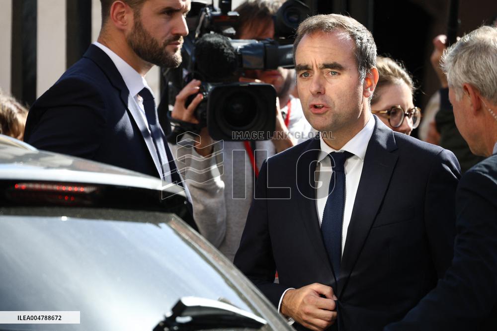 Sebastien Lecornu at Tribute Exhibition to The Victims of The October 7 Attacks - Paris