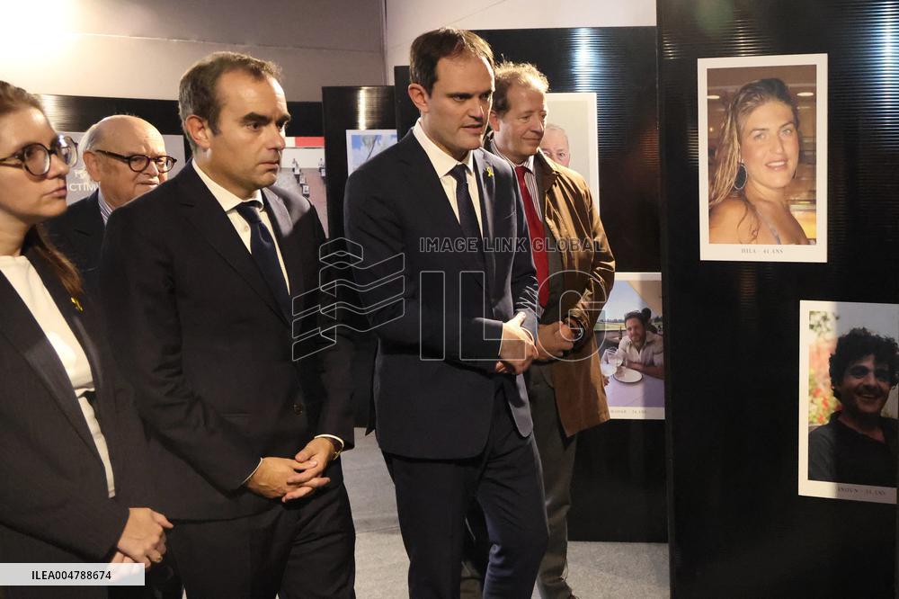 Sebastien Lecornu at Tribute Exhibition to The Victims of The October 7 Attacks - Paris