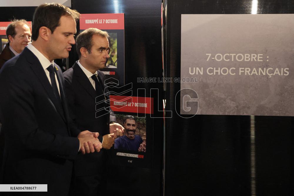 Sebastien Lecornu at Tribute Exhibition to The Victims of The October 7 Attacks - Paris