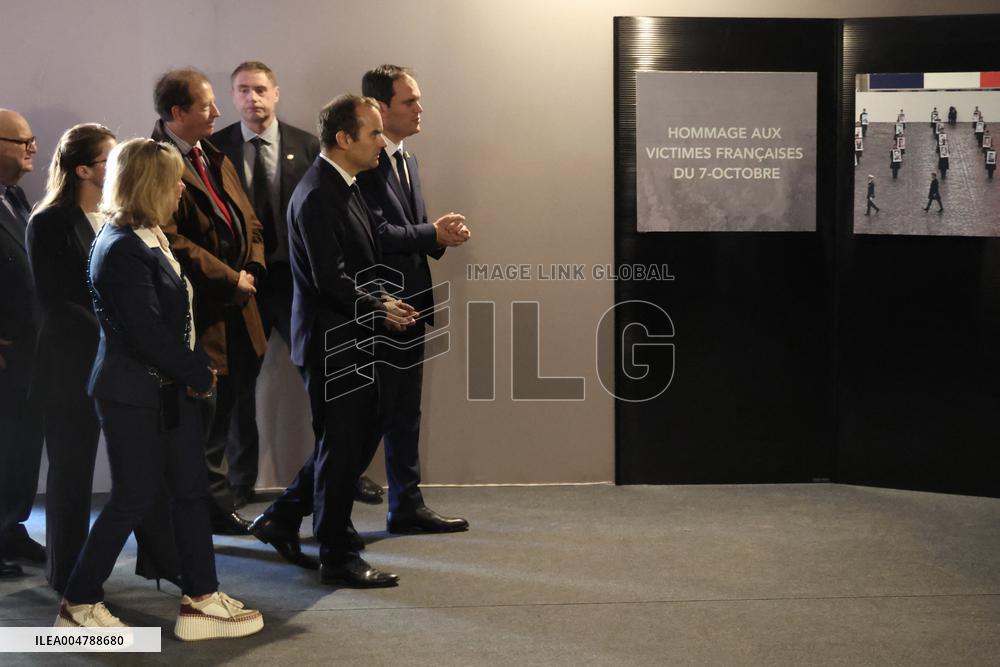 Sebastien Lecornu at Tribute Exhibition to The Victims of The October 7 Attacks - Paris