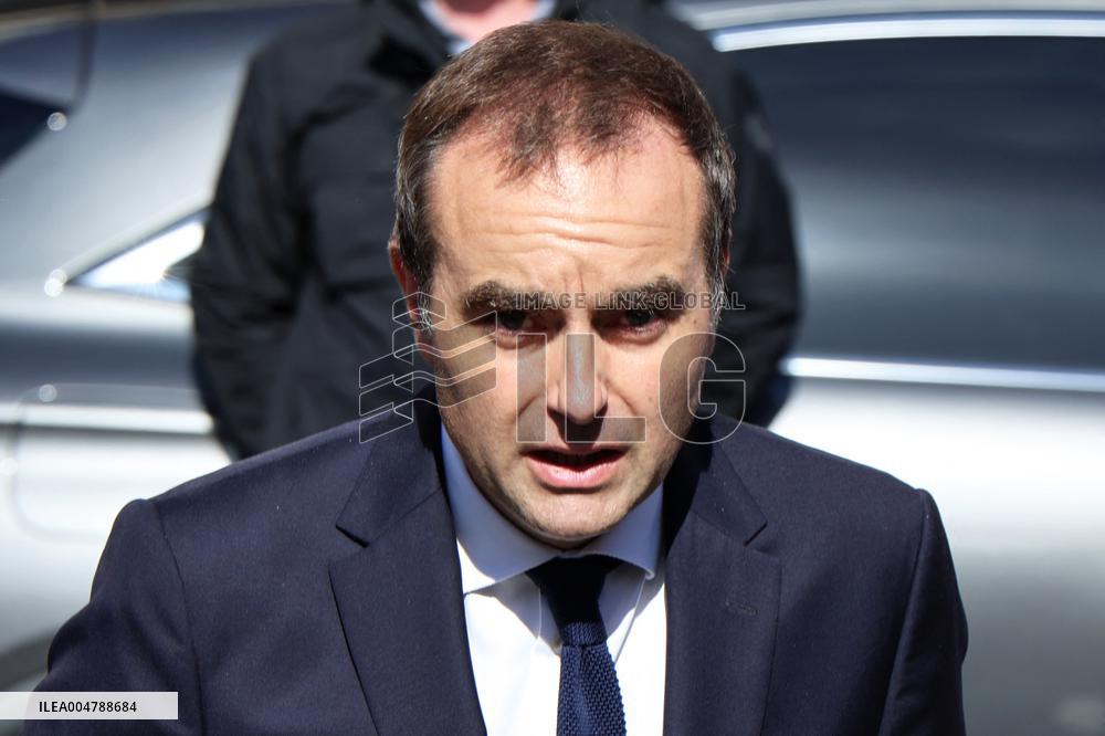 Sebastien Lecornu at Tribute Exhibition to The Victims of The October 7 Attacks - Paris