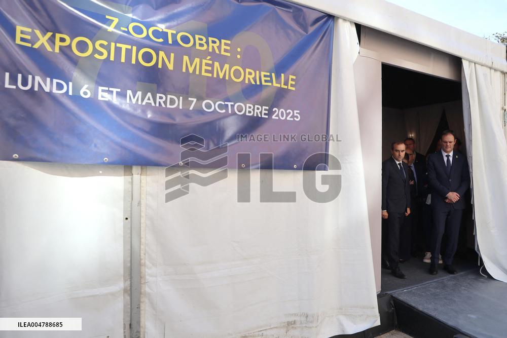 Sebastien Lecornu at Tribute Exhibition to The Victims of The October 7 Attacks - Paris
