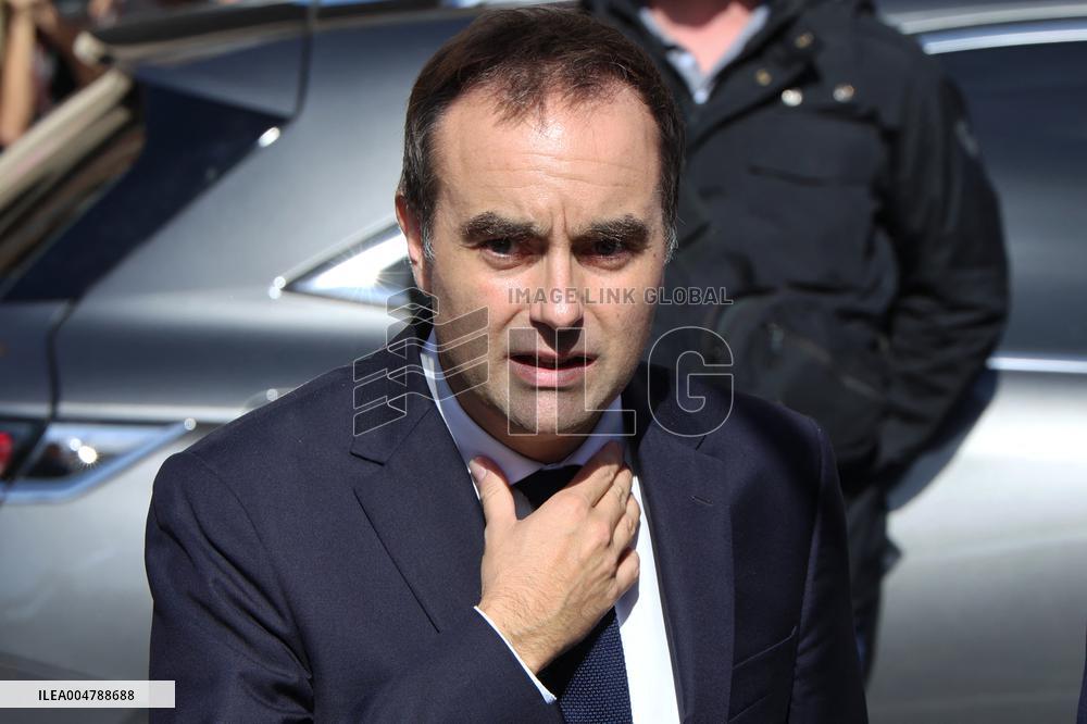 Sebastien Lecornu at Tribute Exhibition to The Victims of The October 7 Attacks - Paris