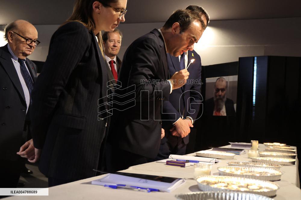 Sebastien Lecornu at Tribute Exhibition to The Victims of The October 7 Attacks - Paris