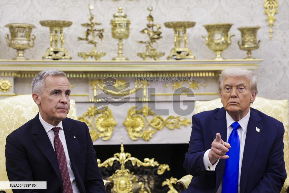 US President Donald J. Trump meets with Canadian Prime Minister Mark Carney
