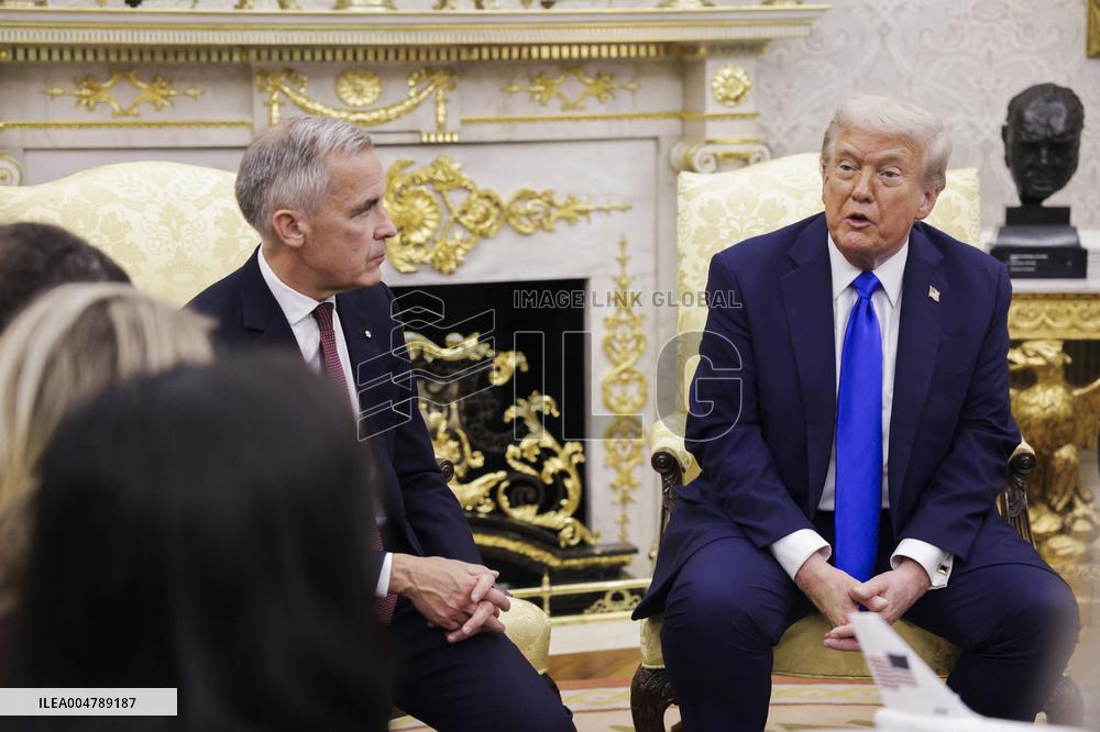 US President Donald J. Trump meets with Canadian Prime Minister Mark Carney