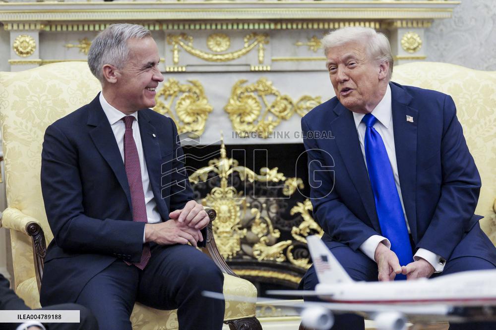 US President Donald J. Trump meets with Canadian Prime Minister Mark Carney