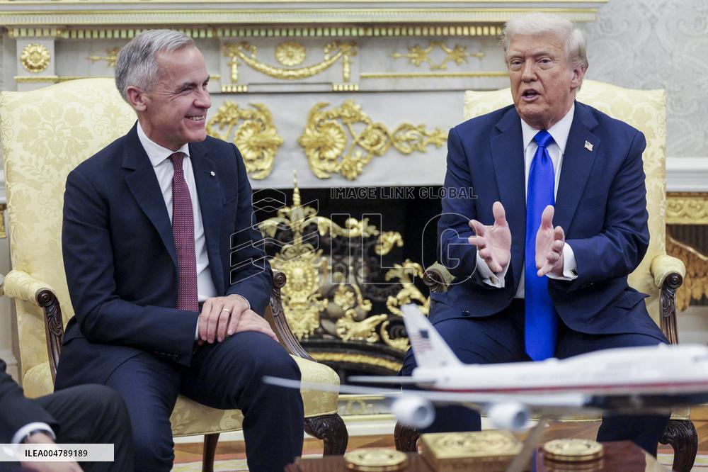 US President Donald J. Trump meets with Canadian Prime Minister Mark Carney